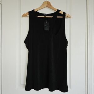 Studio Knit High Neck Asymmetrical Cut Out Top NWT